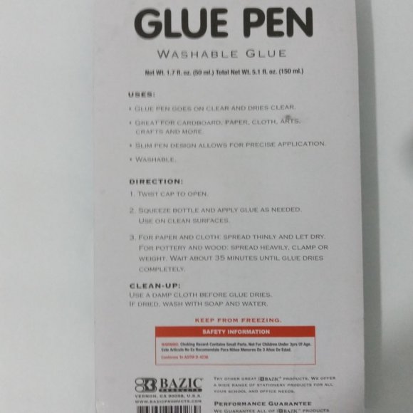 🟢 $ 5.00 6 Glue Pen Clear Permanent Washable Non Toxic - Picture 4 of 4
